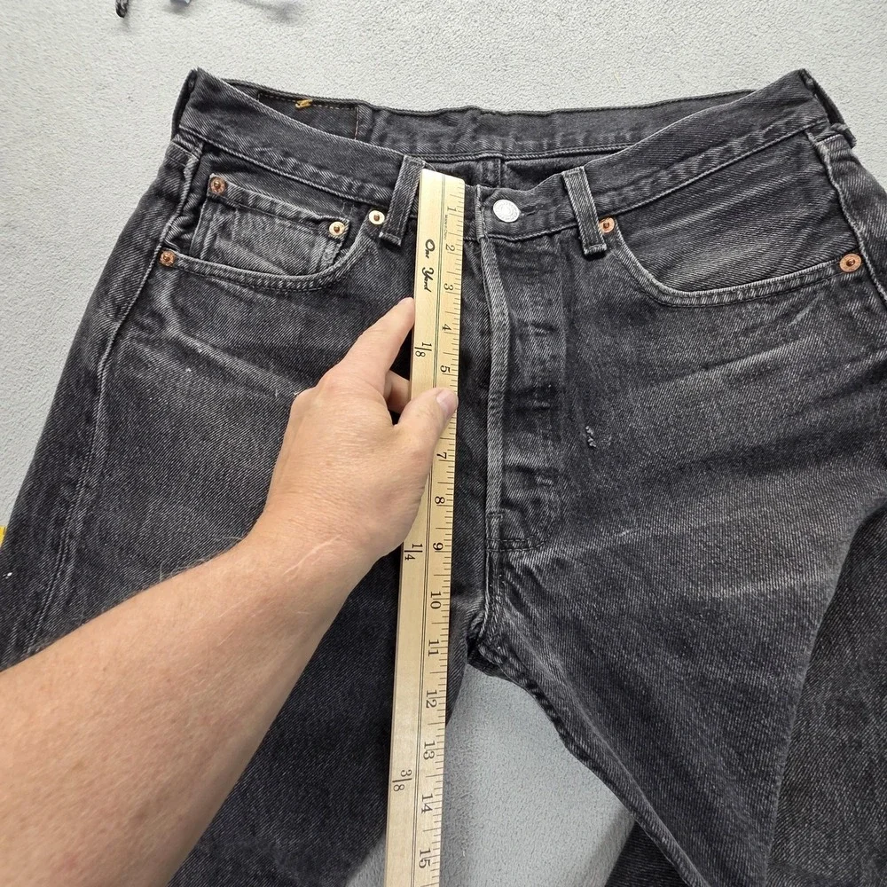 Vintage Levis 501 Jeans Mens Black Straight Made In USA‎ Button Fly Fits 30x24